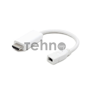 Переходник miniDisplayPort - HDMI, Cablexpert A-mDPF-HDMIM-001-W, 20F/19M, длина 10см, белый, пакет