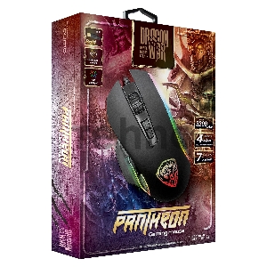 Мышь Qumo Pantheon M50, проводная, оптическая, 7 кнопок, подсветка RGB, 1200/1600/2400/3200  dpi