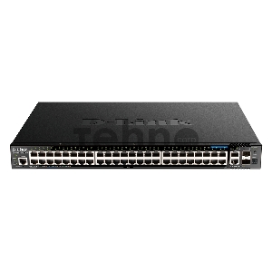 Управляемый L3 стекируемый коммутатор D-Link DGS-1520-52MP/A1A с 44 портами 10/100/1000Base-T, 4 портами 100/1000/2.5GBase-T, 2 портами 10GBase-T и 2 портами 10GBase-X SFP+