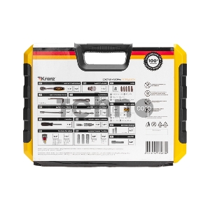 Набор инструментов, 1/2, 1/4, CrV, пластиковый кейс, 94 предмета KRANZ