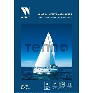Глянцевая фотобумага для струйной печати 180 г/м   4R(100mmx150mm) 25  листов