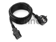 Кабель питания Cablexpert PC-186-1-3M, 3м, Schuko- C13, 3x1кв.мм, черный, с заземлением, пакет