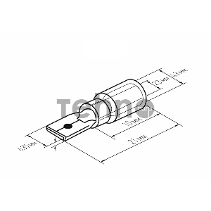 Клемма плоская изолированная термоусаживаемая штекер 6.35 мм 1.5-2.5 мм² (РПи-п-т 2.5-(6.3)) синий REXANT