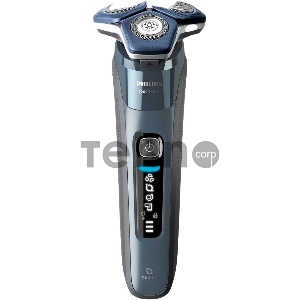 Бритва роторная Philips S7882/55 питан.:элек.сеть/аккум. синий/серебристый