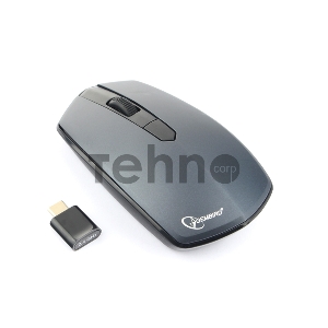 Gembird MUSW-353 {Мышь беспроводная, 2,4 Гц, Type-C, черный/т.синий, 3 кнопки+колесо-кнопка, 1600 DPI,  блистер}