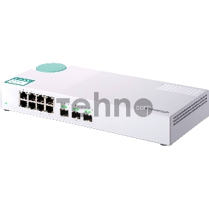 Коммутатор QNAP QSW-308S Unmanaged 10 Gb / s switch with 3 SFP + ports and 8 1 Gb / s RJ-45 ports, throughput up to 76 Gb / s, JumboFrame support