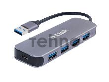 Хаб D-Link DUB-1340/D1A,4-port USB 3.0 Hub.4 downstream USB type A (female) ports, 1 upstream USB type A (male), support Mac OS, Windows XP/Vista/7/8/10, Linux, support USB 1.1/2.0/3.0, fast charge mode