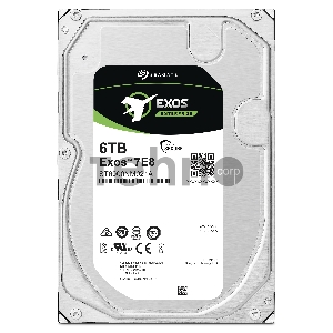 Жесткий диск HDD SATA Seagate 6Tb, ST6000NM021A, Exos 7E8, 7200 rpm, 256Mb buffer (аналог ST6000NM0115)