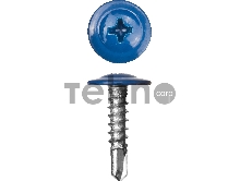 Саморезы ПШМ-С со сверлом для листового металла, 25 х 4.2 мм, 400 шт, RAL-5005 синий насыщенный, ЗУБР