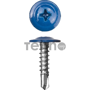 Саморезы ПШМ-С со сверлом для листового металла, 25 х 4.2 мм, 400 шт, RAL-5005 синий насыщенный, ЗУБР