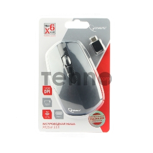 Gembird MUSW-353 {Мышь беспроводная, 2,4 Гц, Type-C, черный/т.синий, 3 кнопки+колесо-кнопка, 1600 DPI,  блистер}