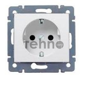 Розетка Cariva  2К+З, 16А 250В~, Слоновая кость