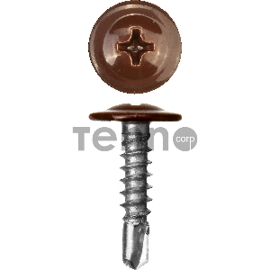 Саморезы ПШМ-С со сверлом для листового металла, 25 х 4.2 мм, 400 шт, RAL-8017 шоколадно-коричневый, ЗУБР