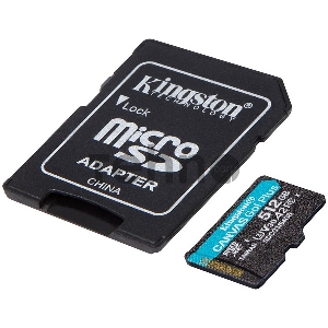 Флеш карта microSDXC 512Gb Class10 Kingston SDCG3/512GB Canvas Go! Plus + adapter