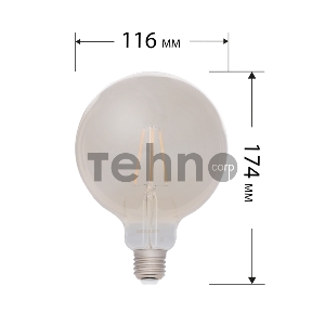 Лампа филаментная REXANT Груша A125 11.5 Вт 1380 Лм 2400K E27 золотистая колба