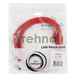 Патч-корд UTP Gembird кат.5e, 1.5м, литой, многожильный (красный)