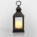 Декоративный фонарь со свечкой, черный корпус, размер 10.5х10.5х24 см, цвет ТЕПЛЫЙ БЕЛЫЙ, фото 4