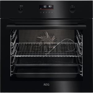 Встраиваемый духовой шкаф AEG BCE556360B С паром, 60 см, 71 л, черный, термозонд,каталитическая очистка