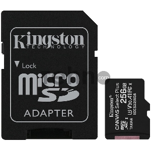 Флеш карта microSDHC 256GB microSDXC Class10 Kingston <SDCS2/256GB> UHS-I Canvas Select up to 100MB/s с адапт.
