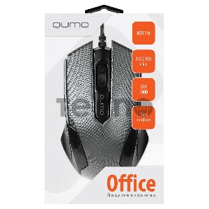 Мышь Qumo Office M14 Gray, проводная, оптическая