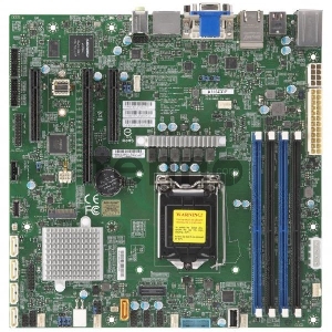 Материнская плата SuperMicro MBD-X11SCZ-F-B mainboard server Intel Core i3 CPU 1x H4 (LGA 1151), 2 RJ45 Gb LAN ports, 4x COM ports, 1 PCI E 3.0 x16, 2 PCI E 3.0 x4 (in x8 slot), C246 controller for 5 SATA3 (6 Gbps) ports; RAID 0,1,5,10.
