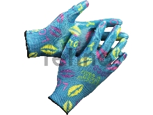 Перчатки GRINDA садовые, прозрачное нитриловое покрытие, размер L-XL, синие Перчатки GRINDA садовые, прозрачное нитриловое покрытие, размер L-XL, синие