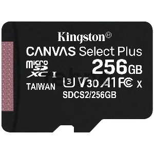 Флеш карта microSDHC 256GB microSDXC Class10 Kingston <SDCS2/256GBSP> UHS-I Canvas Select up to 100MB/s без адапт