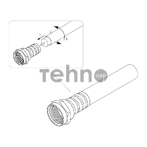 Разъем антенный на кабель, штекер F для кабеля RG-6, (2шт.)  REXANT