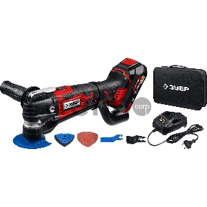 Реноватор, набор насадок, сумка, система АКБ С1-18 ЗУБР 18 В, 1 АКБ (2Ач)