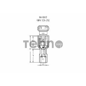 Клемма плоская полностью изолированная REXANT, гнездо 6.6 мм, в нейлоне, 0.5-1.5 мм² (РПи-м(н) 1.5-(6.3)), красный