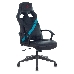 Кресло игровое Zombie DRIVER черный/голубой искусственная кожа с подголов. крестовина пластик, фото 1