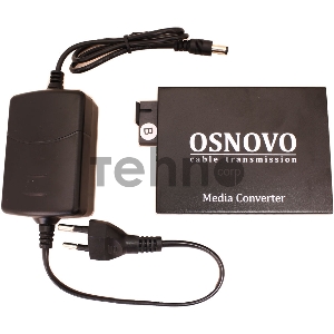 Медиаконвертер OSNOVO Гигабитный медиаконвертер, по одному волокну SM до 20 км, по MM - до 500м, tx1550/rx1310нм