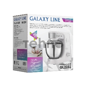Миксер Galaxy LINE GL2231, белый/серебро