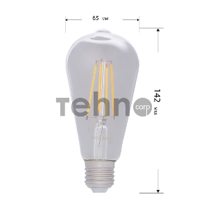 Лампа филаментная REXANT Груша ST64 11.5 Вт 1380 Лм 2400K E27  золотистая колба