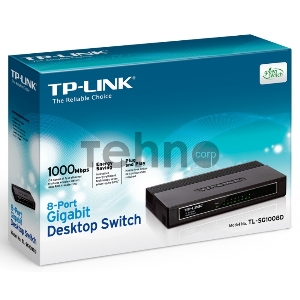 Коммутатор TP-Link SMB  TL-SG1008D 8-port Gigabit Switch, plastic case