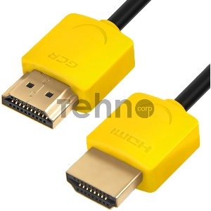 Greenconnect Кабель SLIM 1.5m HDMI 2.0, желтые коннекторы Slim, OD3.8mm, HDR 4:2:2, Ultra HD, 4K 60 fps 60Hz, 3D, AUDIO, 18.0 Гбит/с, 32/32 AWG, GCR-51575 Greenconnect Кабель SLIM 1.5m HDMI 2.0, желтые коннекторы Slim, OD3.8mm, HDR 4:2:2, Ultra HD, 4K 60 