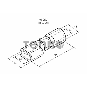 Клемма плоская полностью изолированная гнездо 6.6 мм 1.5-2.5 мм² (РППи-м 2.5-(6.3)) REXANT