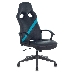 Кресло игровое Zombie DRIVER черный/голубой искусственная кожа с подголов. крестовина пластик, фото 5