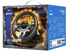Руль SVEN GC-W700 (педали, вибро, скоба, лепестки, АКПП, D-pad, 12 кл, резин. вставки, PC/Xinput)