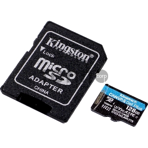Карта памяти Kingston 128GB microSDXC Canvas Go Plus 170R A2 U3 V30 Card + ADP EAN: 740617301182