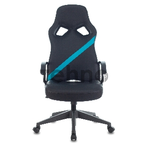 Кресло игровое Zombie DRIVER черный/голубой искусственная кожа с подголов. крестовина пластик