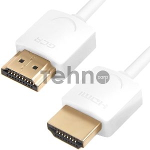 Ультратонкий кабель GCR HDMI2.0 для AppleTV, SLIM, 1.0m, белый, OD3.8mm, HDR 4:2:0, Ultra HD, 4K60Hz, 18.0 Гбит/с, 32/32 AWG GCR Ультратонкий кабель HDMI2.0 для AppleTV, SLIM, 1.0m, белый, OD3.8mm, HDR 4:2:0, Ultra HD, 4K60Hz, 18.0 Гбит/с, 32/32 AWG
