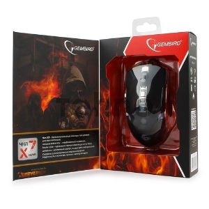 Мышь игровая Gembird MG-530, USB, 5кнопок+колесо-кнопка+кнопка огонь, 3200DPI, подсветка, 1000 Гц, программное обеспечение для создания макросов