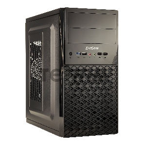 Корпус Minitower ExeGate QA-413U Black, mATX, <XP450, Black, 120mm>, 3*USB+1*USB3.0, Audio