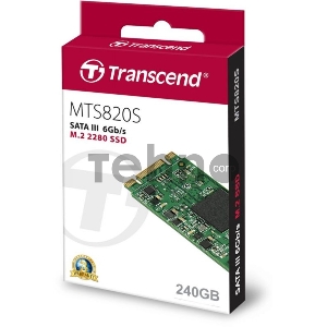 Жесткий диск SSD M.2 Transcend 240Gb MTS820 (SATA3, up to 560/340MBs, 85000 IOPs, 3D TLC, 22х80мм) <TS240GMTS820S>