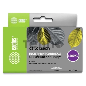 Картридж струйный Cactus CS-LC1280XY желтый для Brother MFC-J6510/6910DW (16,6ml)