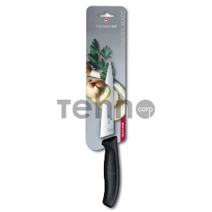 Нож кухонный Victorinox Swiss Classic (6.8003.15B) стальной разделочный лезв.150мм прямая заточка черный блистер Нож кухонный Victorinox Swiss Classic (6.8003.15B) стальной разделочный лезв.150мм прямая заточка черный блистер
