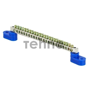 Шина нулевая N 6х9 24 отвер. никель 2 син. угловых изолятора PROxima EKF sn1-63-24-2