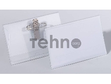 Бейдж Durable 8101-19 54х90мм горизонтальный булавка+зажим ПВХ прозрачный (упак.:50шт)