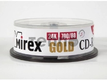 Диск CD-R Mirex 700 Mb, 24х, Gold, Cake Box (25), (25/300)
